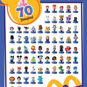 McDonald’s 2025 Disneyland 70th Anniversary Happy Meal Complete Set of 70 Toys